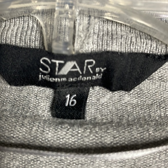 Plus size Star grey open front cardigan with silver grommets. - Picture 6 of 9